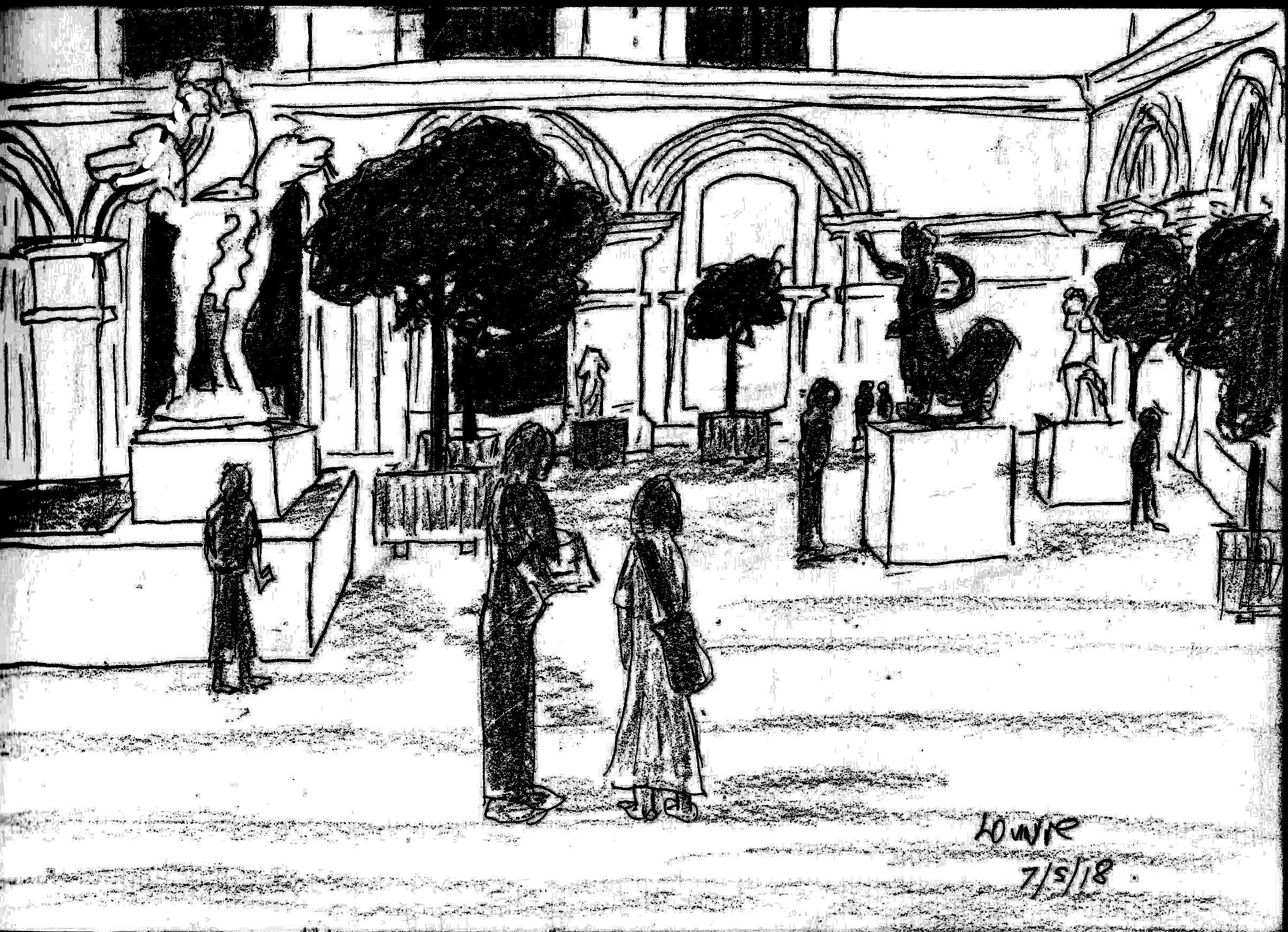 louvre sketch dark